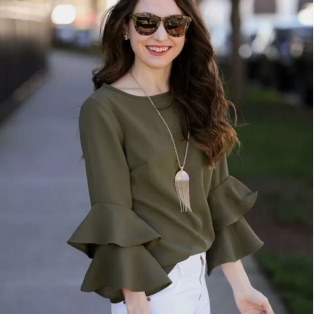 J. Crew Bell-Sleeve Top